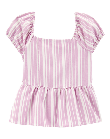 Kid Striped Peplum Top - Pink, 