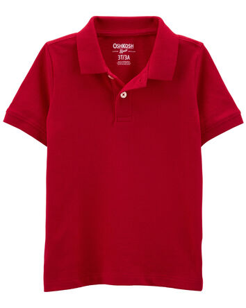 Toddler Red Piqué Polo Shirt, 