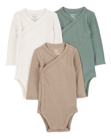 Baby 3-Pack Side-Snap Bodysuits, 