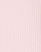 Kid Solid Ribbed Cotton Blend 2-Piece Pajamas - Pink, image 2 of 3 slides
