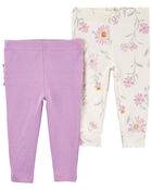 2-Pack Floral Pull-On Pants, image 2 of 3 slides