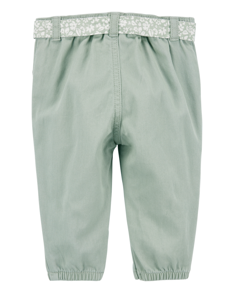 Baby Belted Eyelet Joggers - Green, image 2 of 4 slides
