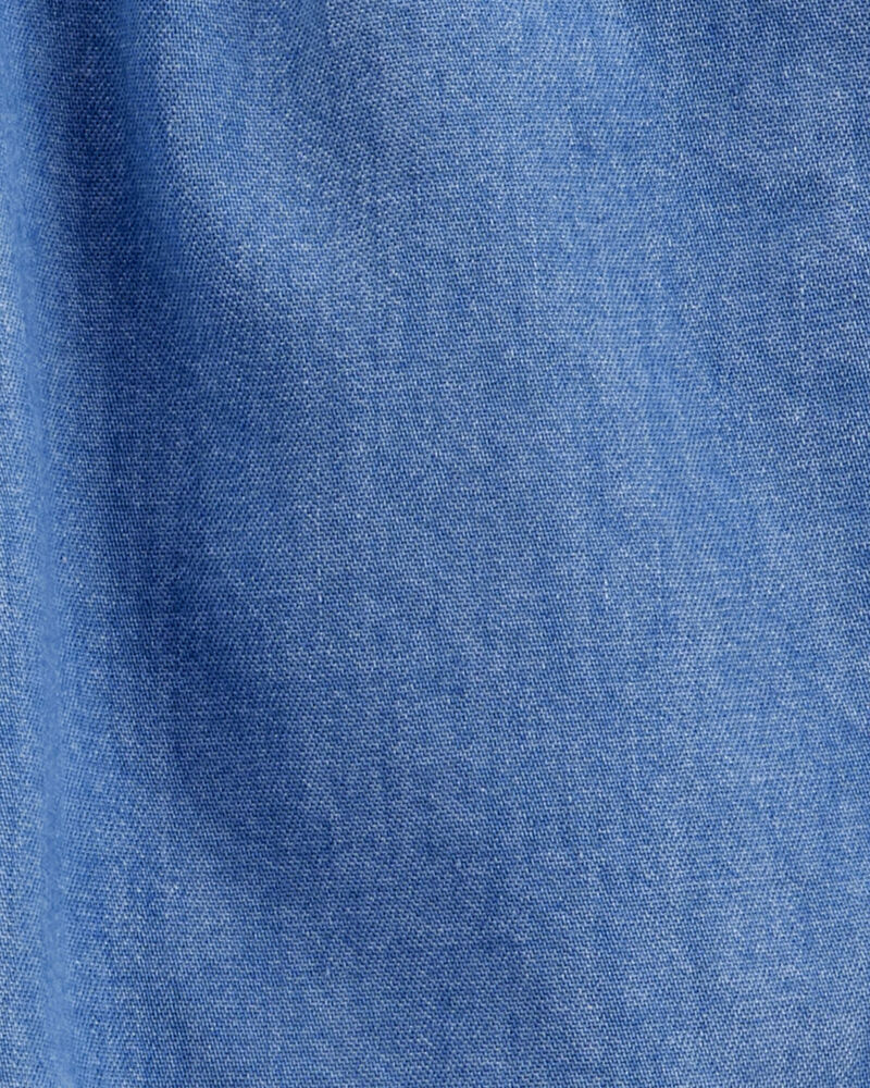 Baby Chambray Pull-On Shorts - Blue, image 3 of 4 slides