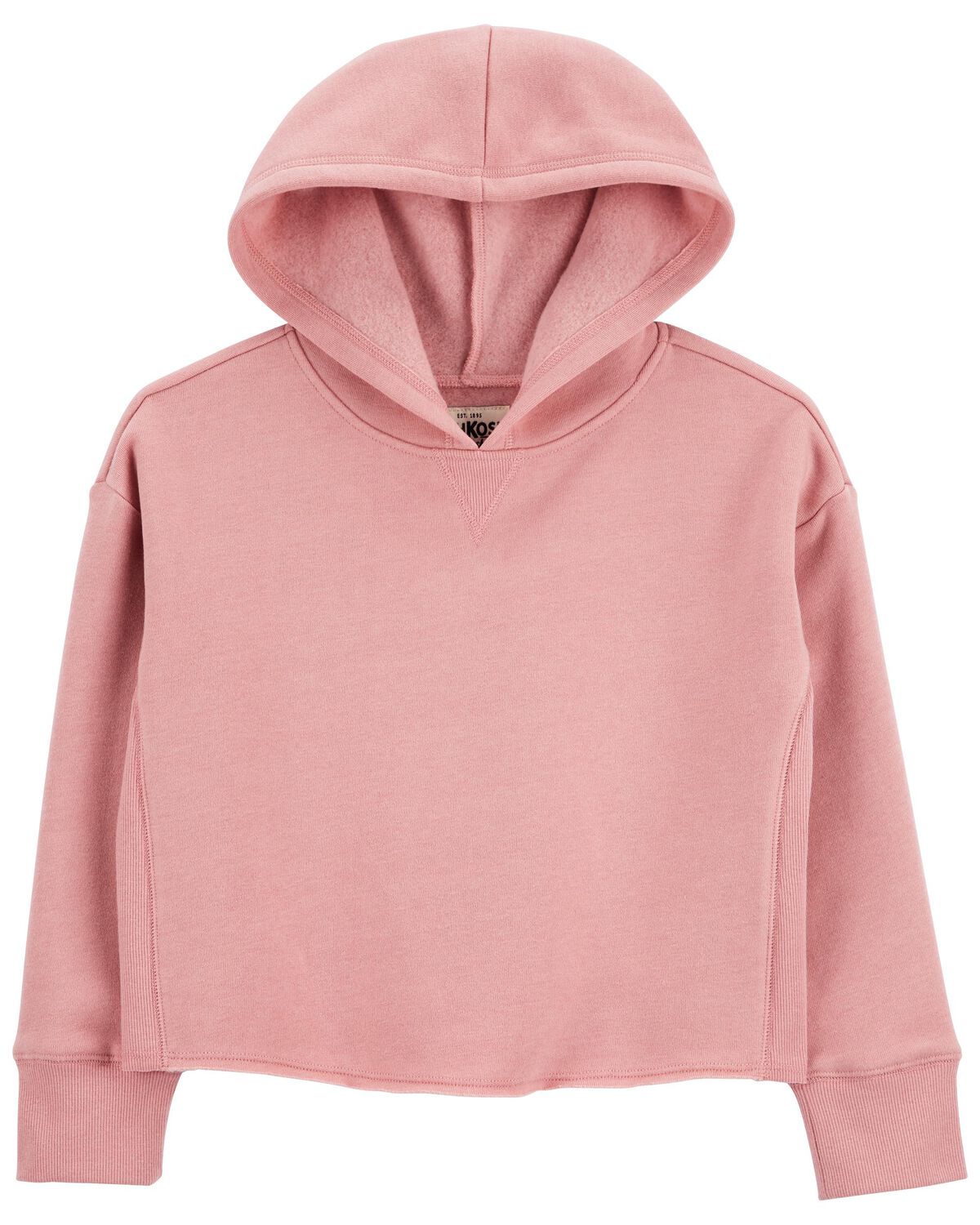 Pink Kid Cropped Pullover Hoodie