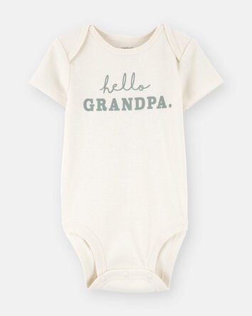 Baby Cotton Short-Sleeve Graphic Bodysuit - Ivory, 
