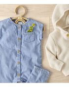 Baby Organic Cotton Chambray Jumpsuit, image 4 of 5 slides