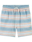 Blue - Kid Baja Stripe Shorts