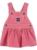 Red - Baby Hickory Stripe Twill Jumper Dress