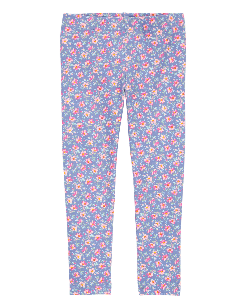Baby Cotton Floral Print Stretch Leggings, image 1 of 4 slides
