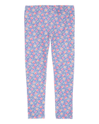 Baby Cotton Floral Print Stretch Leggings, image 1 of 4 slides