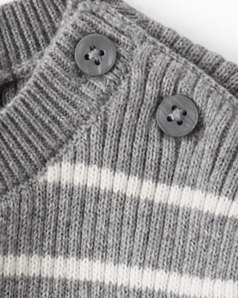 Baby Organic Cotton Rib Sweater Knit Set in Stripes, image 3 of 5 slides