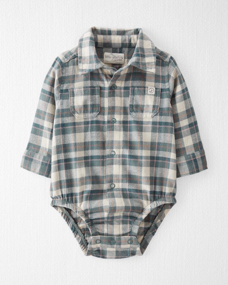 Baby Organic Cotton Button-Front Bodysuit, image 1 of 4 slides