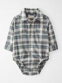 Plaid - Baby Organic Cotton Button-Front Bodysuit