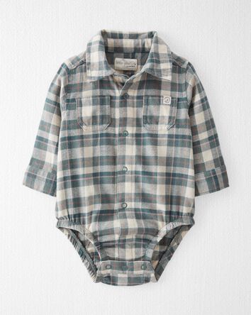 Baby Organic Cotton Button-Front Bodysuit, 