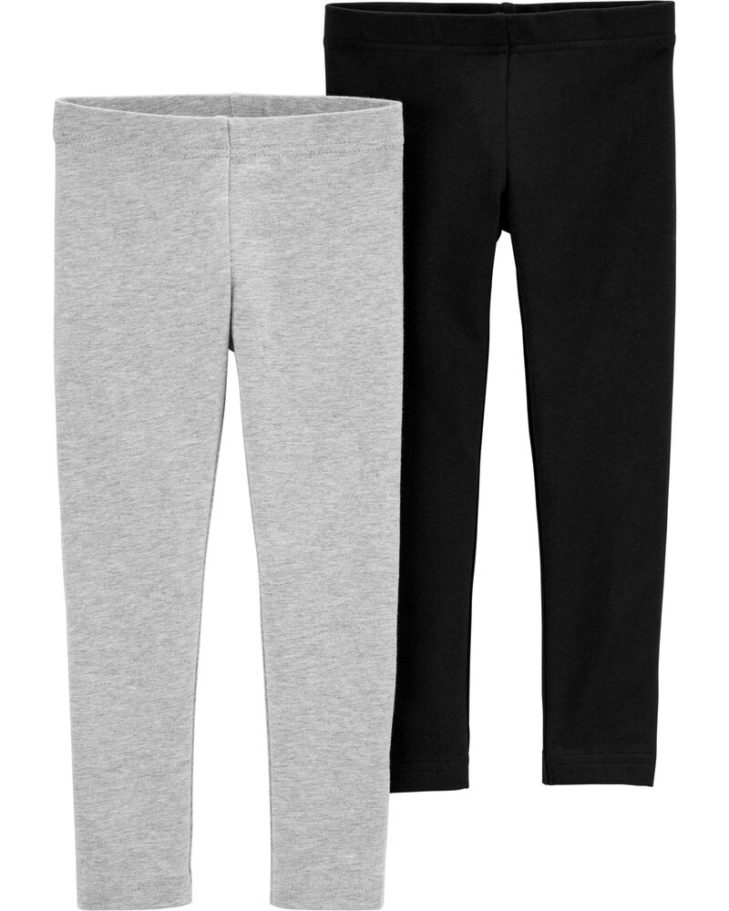 Baby 2-Pack Black & Grey Leggings, image 1 of 1 slides