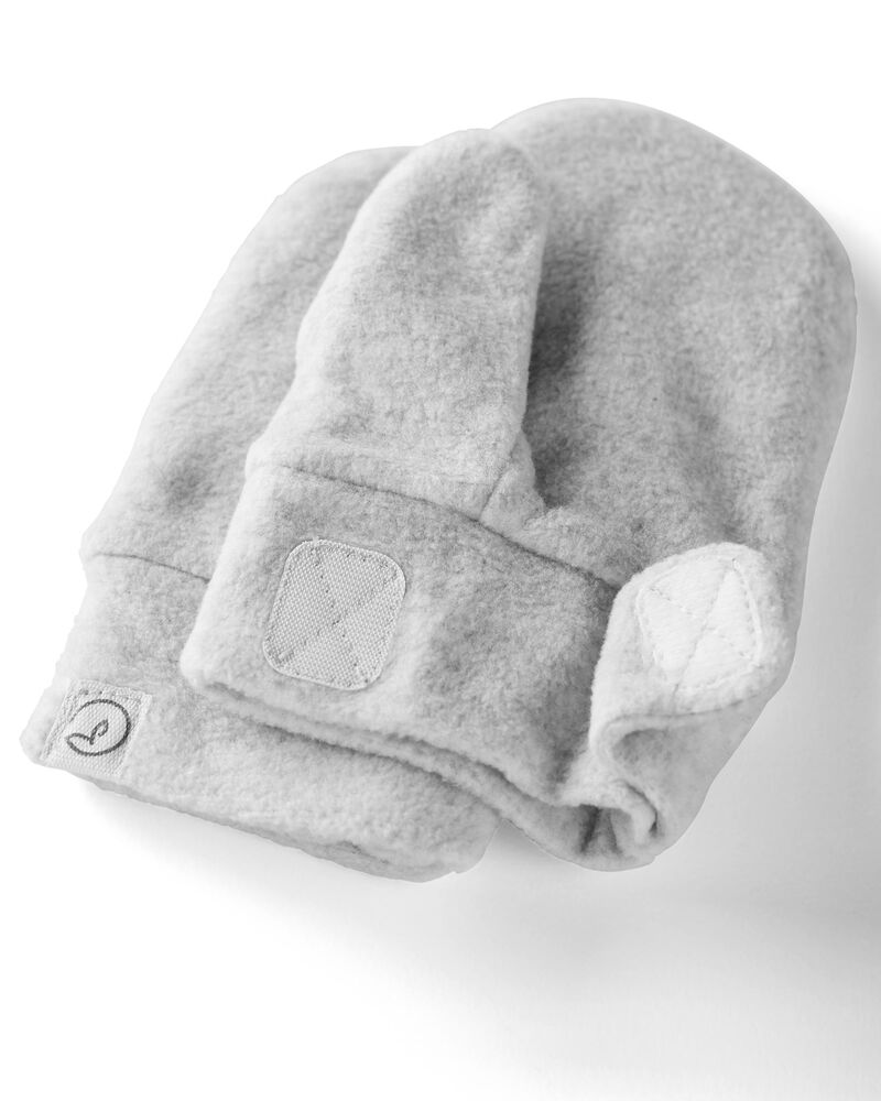Toddler 2-Pack Recycled Fleece Hat and Mittens Set, image 2 of 3 slides