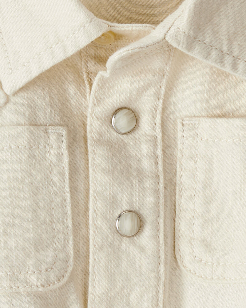 Baby Girl Embroidered Cotton Long-Sleeve Dress - White, image 4 of 6 slides