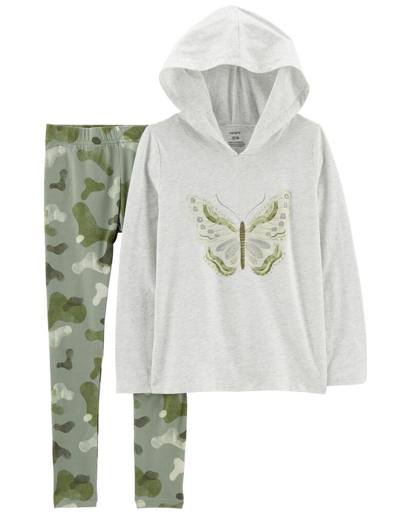 Kid 2-Piece Hooded Jersey Tee & Legging Set, image 1 of 2 slides
