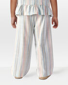 Toddler Girl Striped Linen Look-Alike Tie-Waist Pants, image 3 of 6 slides