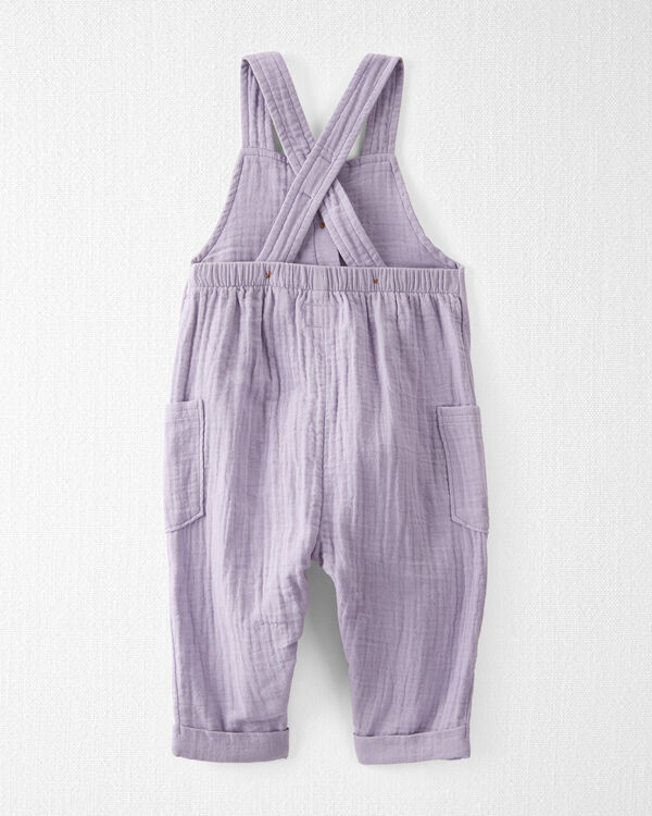 Baby Organic Cotton Gauze Overalls in Lilac