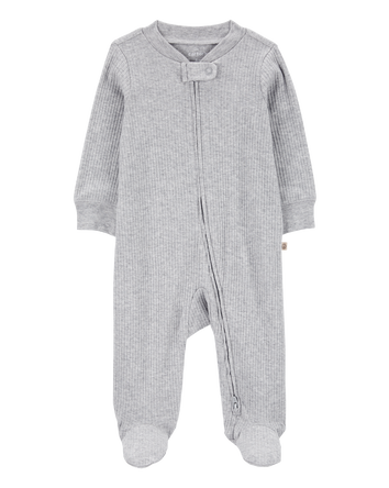 Baby 2-Way Zip Ribbed Sleep & Play Pajamas, 