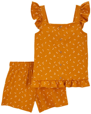 Kid 2-Piece Floral Crinkle Jersey Outfit Set, 
