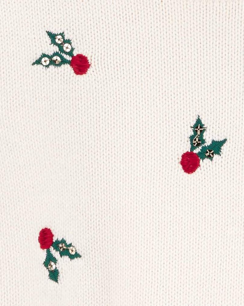 Christmas Holly Knit Sweater, image 2 of 3 slides