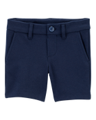 Toddler Ponte Knit Uniform Shorts, image 1 of 3 slides