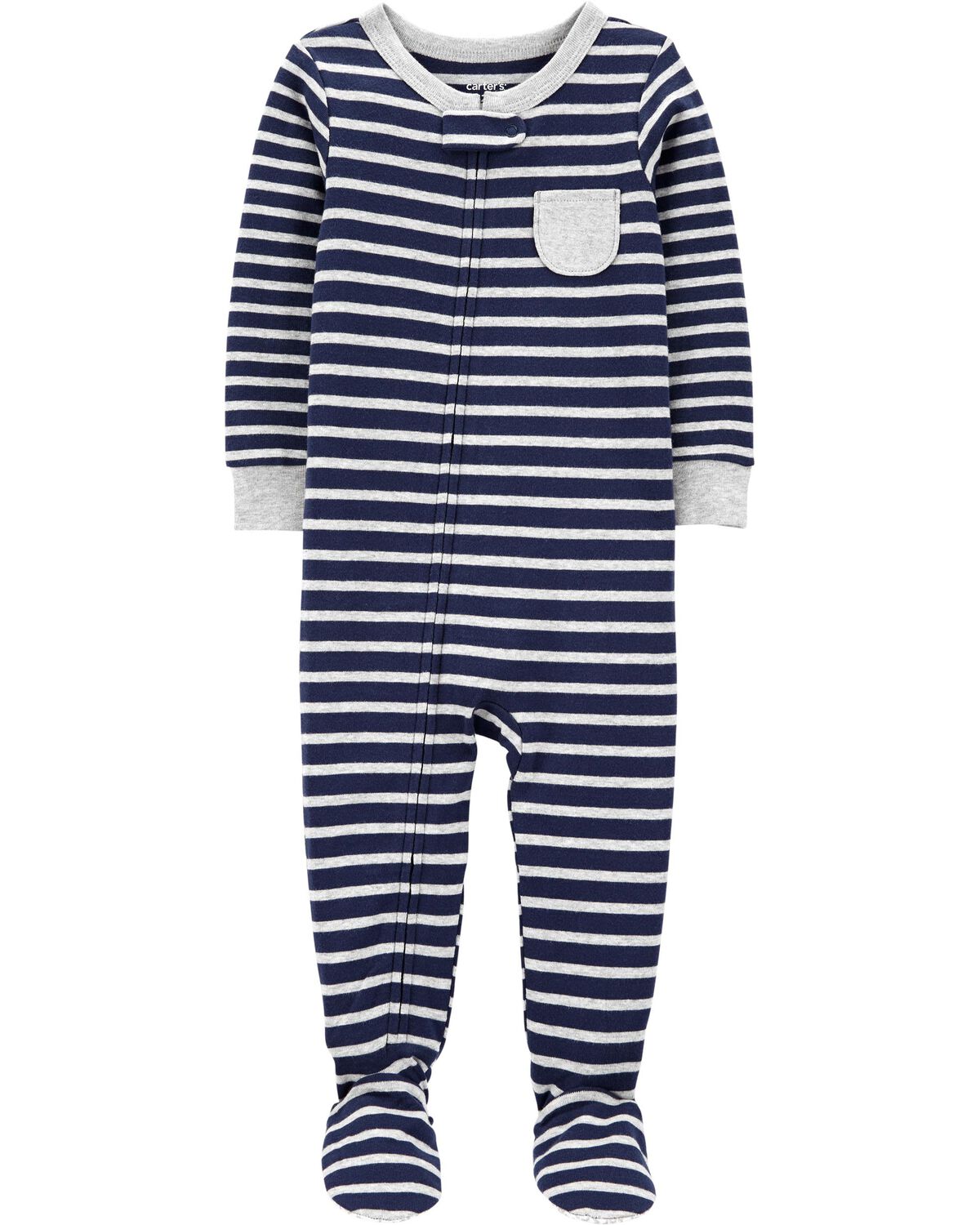 Toddler 1-Piece Striped Snug Fit Cotton Footie Pajamas