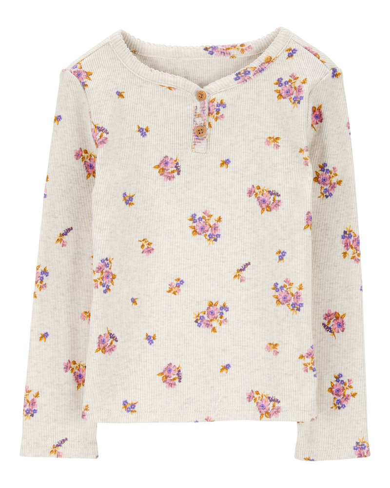 Baby Floral Knit Long-Sleeve Fashion Top - Floral, image 1 of 3 slides