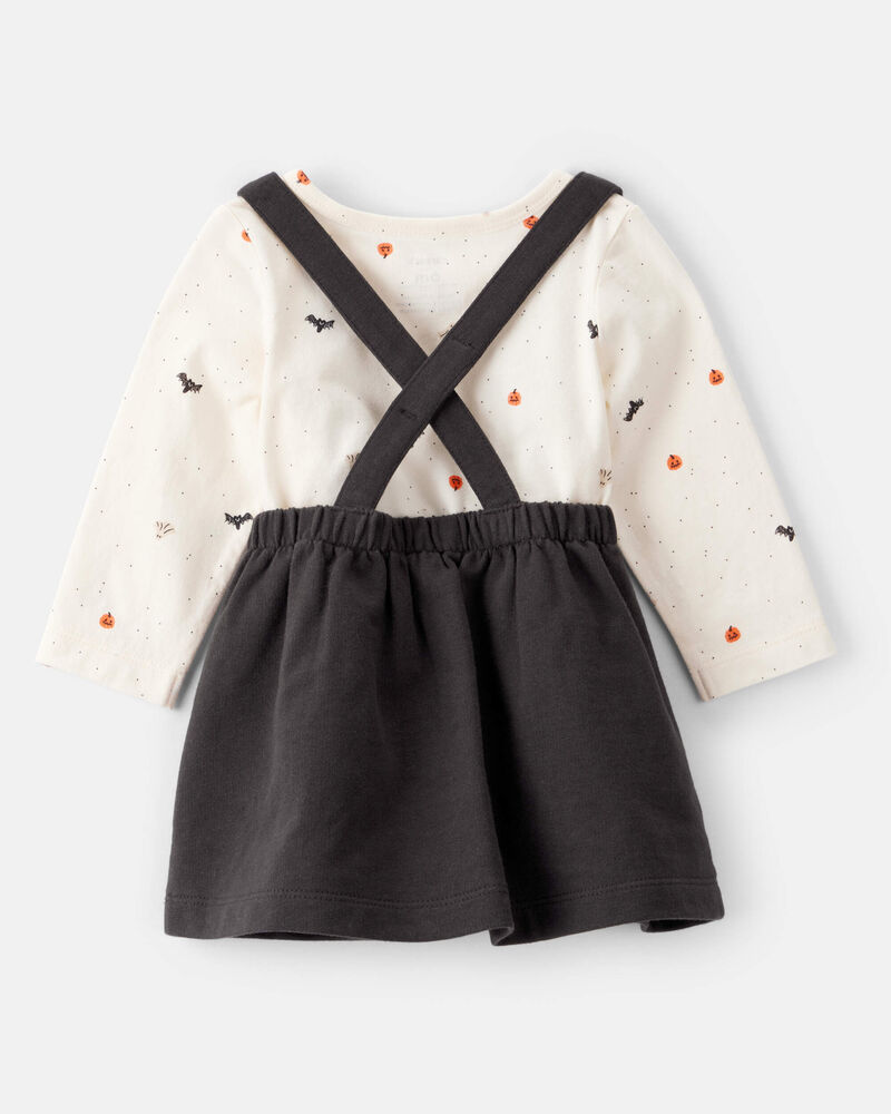 Baby 3-Piece Halloween Tee & Jumper Set - White/Black, image 2 of 6 slides
