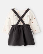 Baby 3-Piece Halloween Tee & Jumper Set - White/Black, image 2 of 6 slides