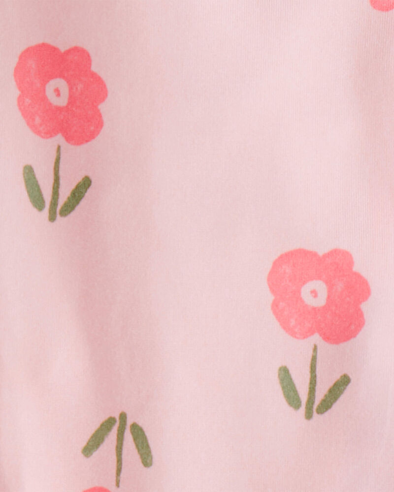 Toddler 2-Piece Floral Loose Fit Coat-Style Pajamas - Pink, image 2 of 3 slides