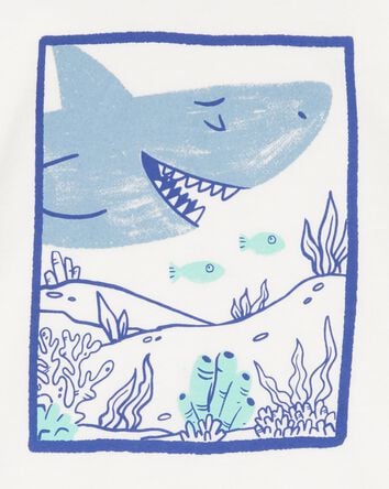 Toddler Boy Shark Short-Sleeve Graphic Tee - Ivory, 