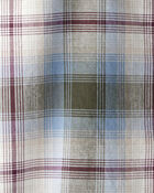 Boys Plaid Cotton Long-Sleeve Button-Down Shirt - Blue, image 2 of 3 slides