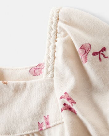 Baby Girl Cowgirl Print Short-Sleeve Top - Cream, 