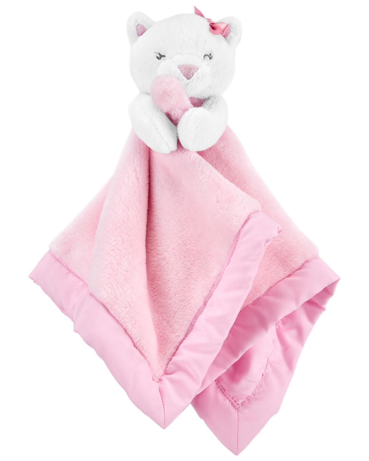 Carters Pink/White Baby Kitten Plush Lovey