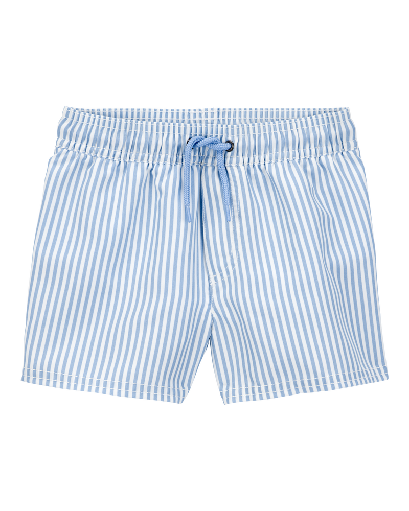 Toddler Boy Striped Swim Trunks - Blue, image 1 of 4 slides