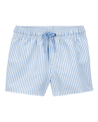 Toddler Boy Striped Swim Trunks - Blue, image 1 of 4 slides