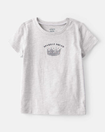 Toddler Girl Sparkle Squad Short-Sleeve Graphic Tee - Grey, 