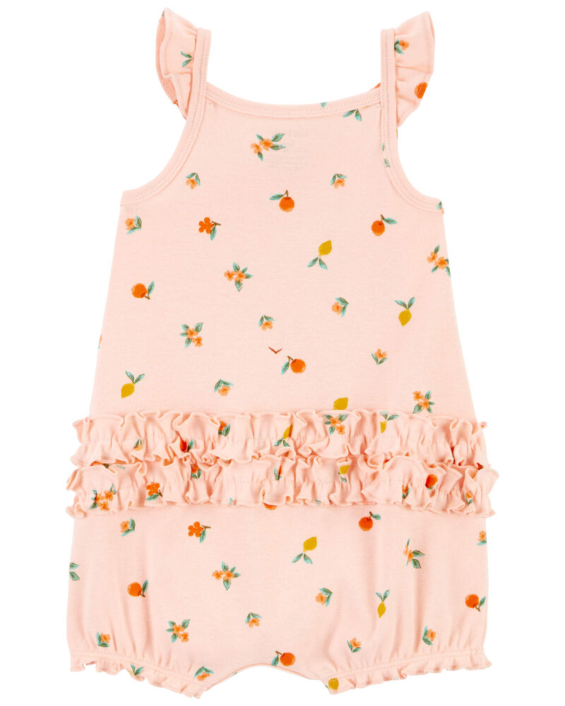 Baby Peach Snap-Up Cotton Romper, image 2 of 4 slides