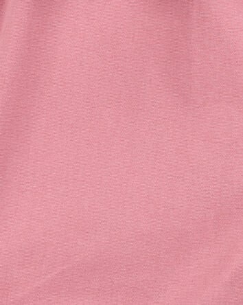 Baby Girl Sleeveless Canvas Romper -Pink, 