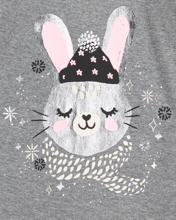 Toddler 4-Piece Bunny Cotton Blend Pajamas, 