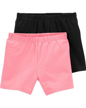 Kid 2-Pack Black/Pink Bike Shorts, 