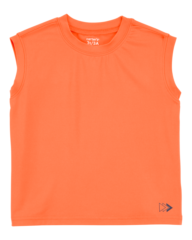 Toddler 2-Piece Active Muscle Tank & Pull-On Shorts Set - Orange/Navy, image 2 of 8 slides