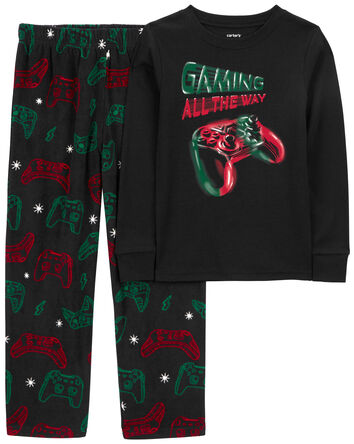 Kid 2-Piece Gamer Fleece & Cotton Pajamas, 