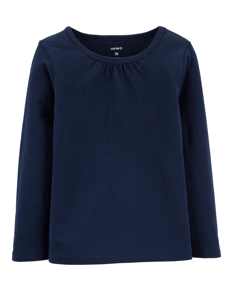 Toddler Navy Cotton Tee, image 1 of 4 slides