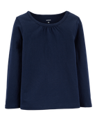Toddler Navy Cotton Tee, image 1 of 4 slides