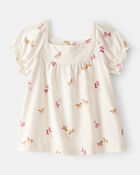 Toddler Girl Cowgirl Print Short-Sleeve Top - Cream, image 1 of 4 slides