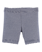 Toddler Girl Striped Tumbling Shorts - Navy, image 1 of 2 slides